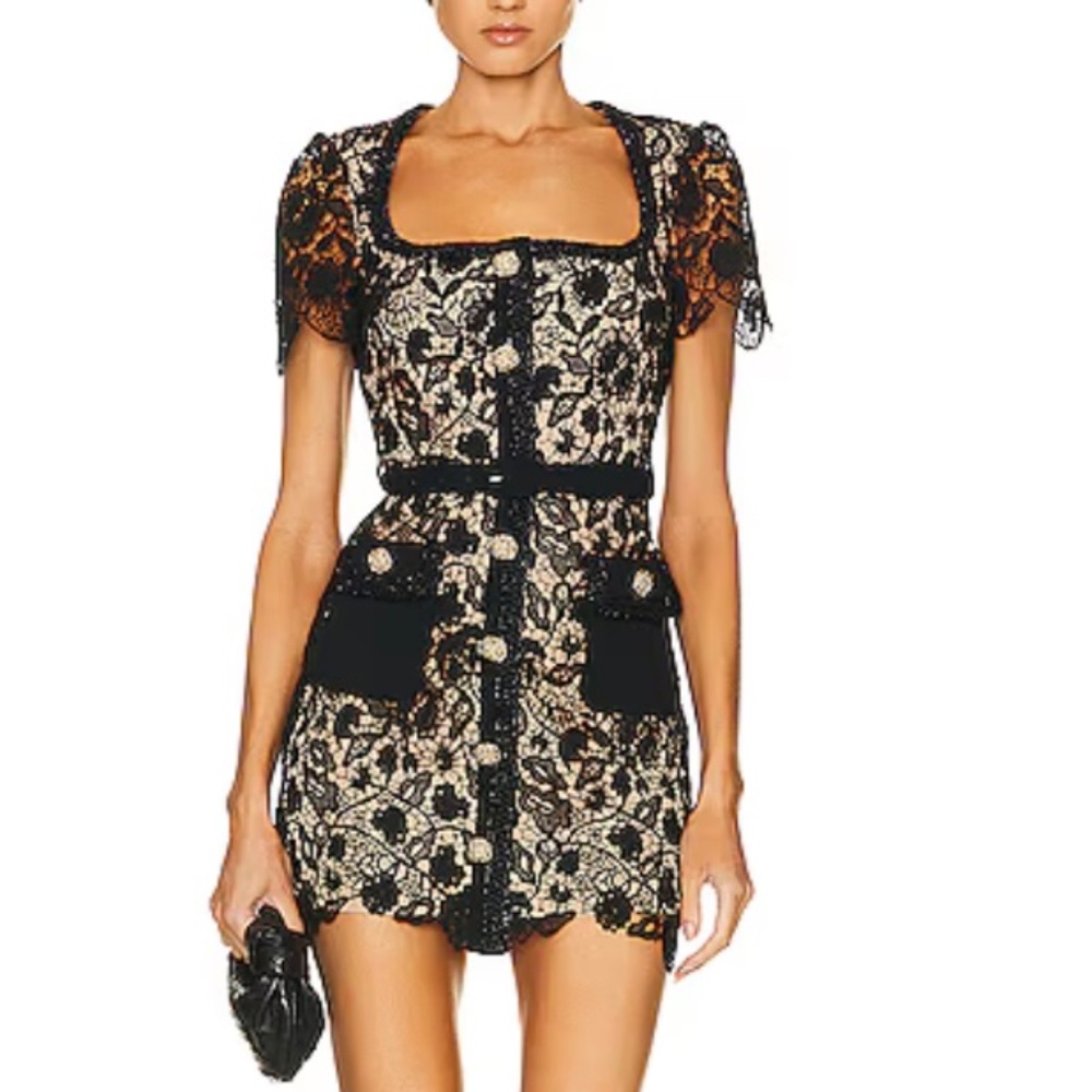 Self portrait Guipure Lace Mini Dress